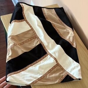 White House Black Market Black and Tan Women's Skirt